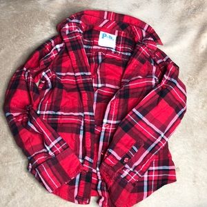 Junior button down plaid shirt (used)